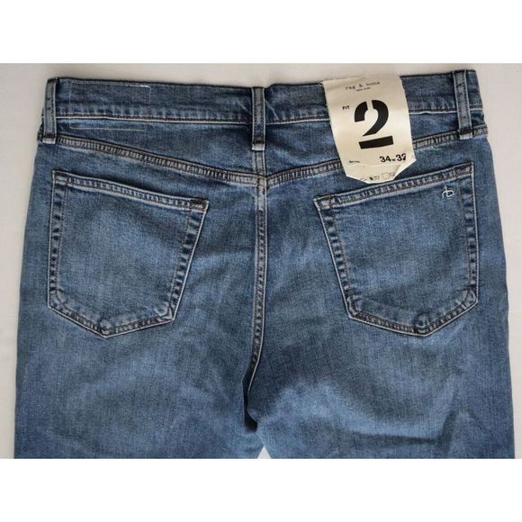 Rag & Bone Men's Sz 34x32 Blue Slim-Fit 2 Authentic Stretch Jeans $255 - Picture 4 of 11